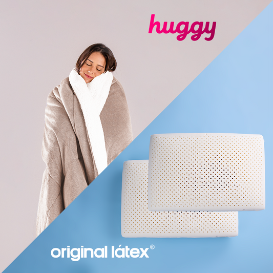 Kit Cobertor Huggy + 2 Travesseiros Original Látex